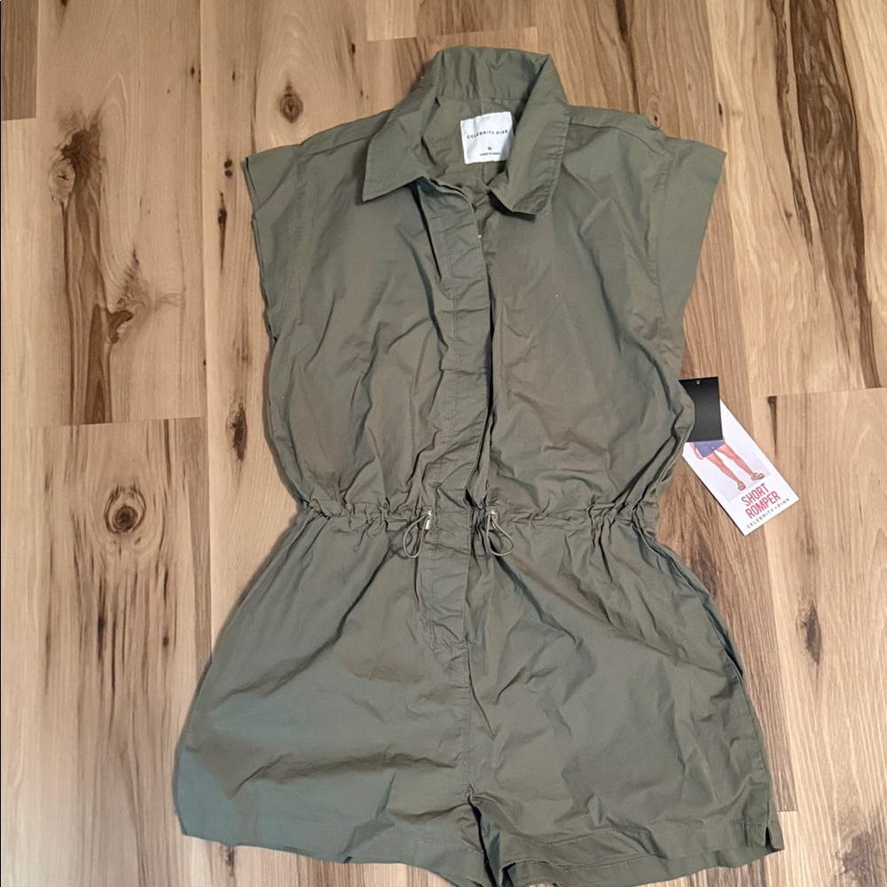 Celebrity Pink Olive Green Romper